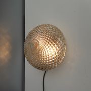 Vintage ceiling lamp / wall lamp - molded glass diamond tips - 1970