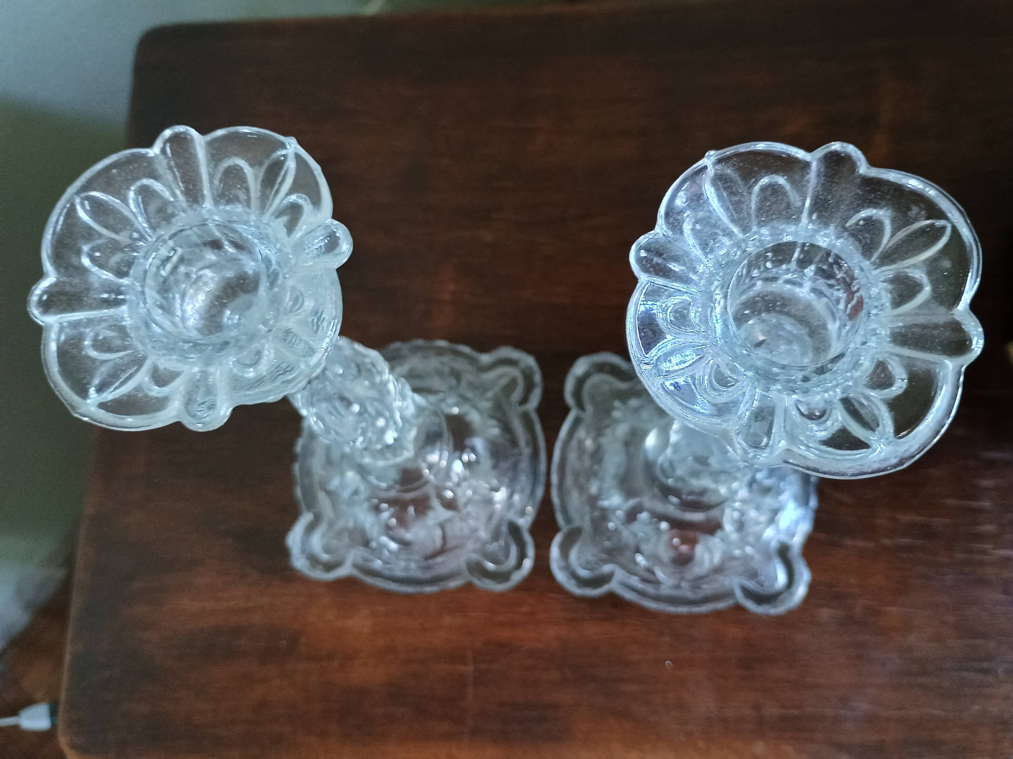 Fake pair - Joan of Arc warrior candlestick - Lily - Portieux glass