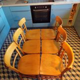 Set of 6 1950s bistro chairs
