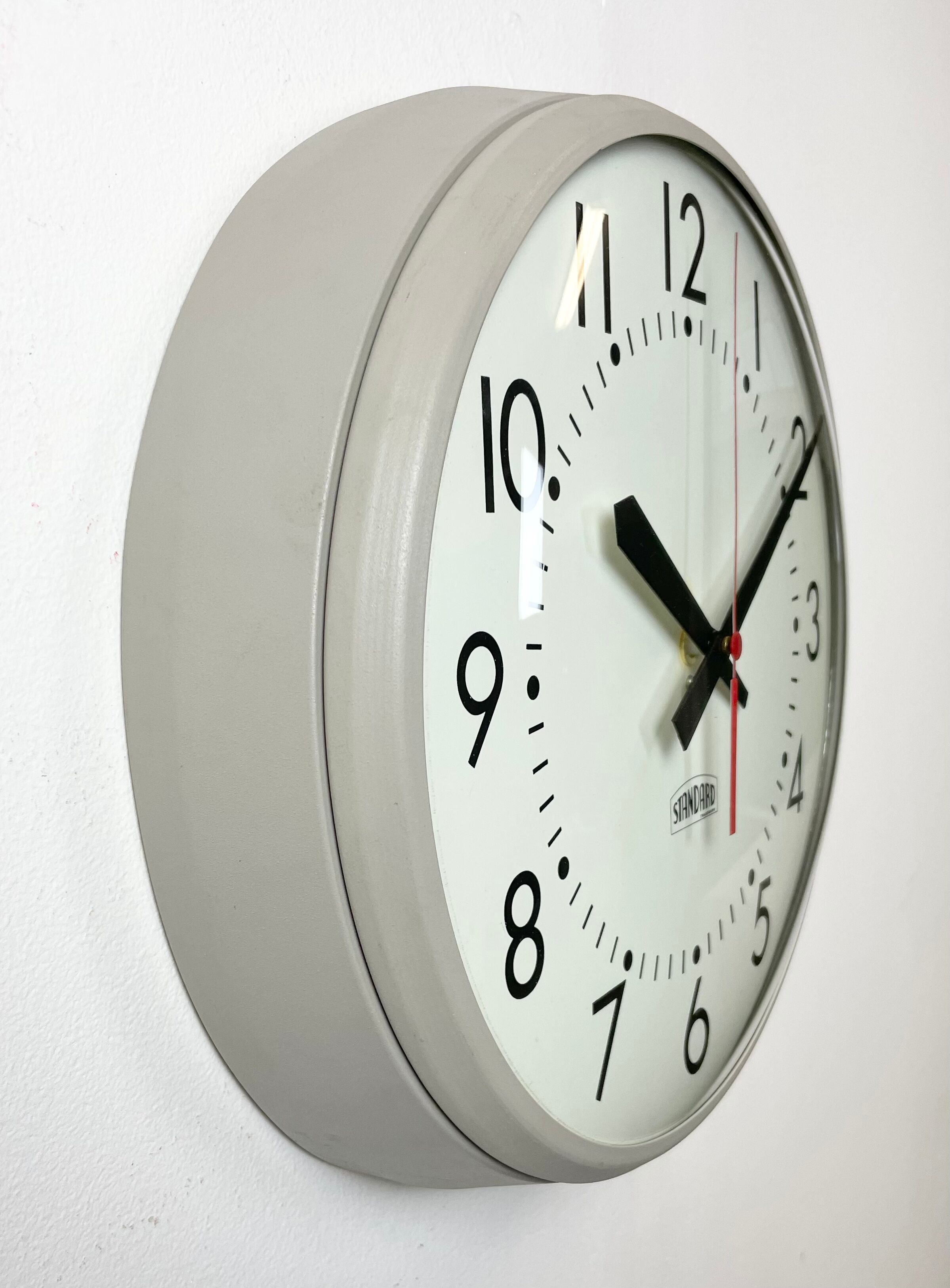 Vintage School Wall Clock from Standard Electric, 1970s