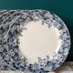 Sarreguemines and Digoin set of 6 dessert plates model RECAMIER blue floral decoration