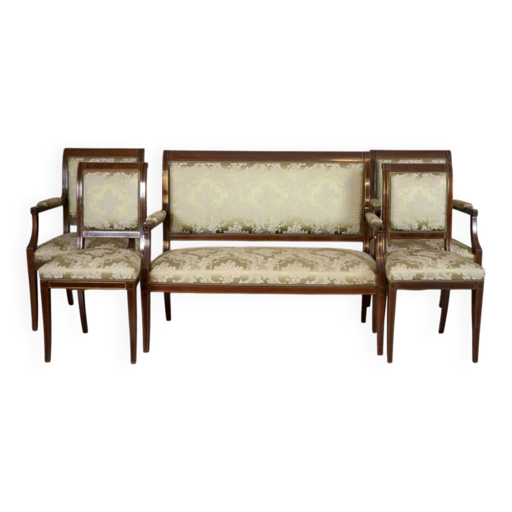 Late 19th Century English Walnut Furniture, Set of 5