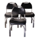 Chairs in black leather, '70
