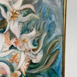 Mid Century Swedish Oil on Canvas – “White Lilies” by Torsten Hult