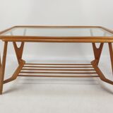 Italian walnut mid-century modern coffee table, 1950s