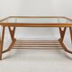 Italian walnut mid-century modern coffee table, 1950s