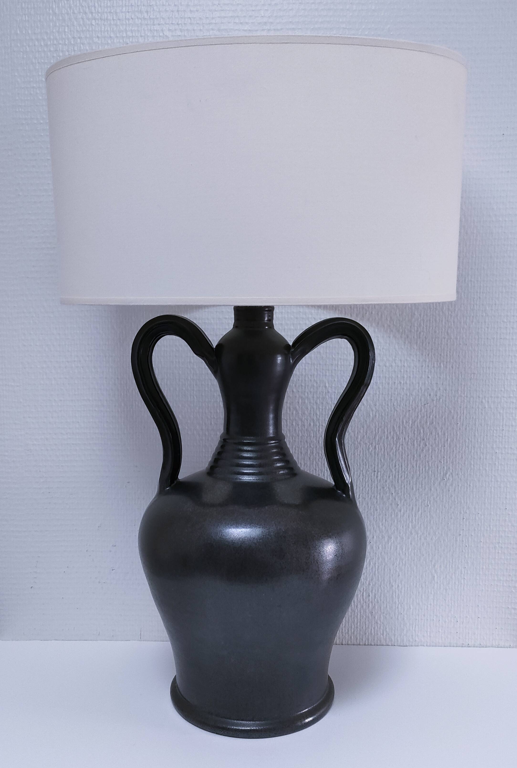 high ceramic lamp base lunetta vallauris h.47 cm