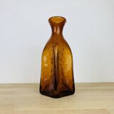 Vintage amber Biot bubbled glass vase