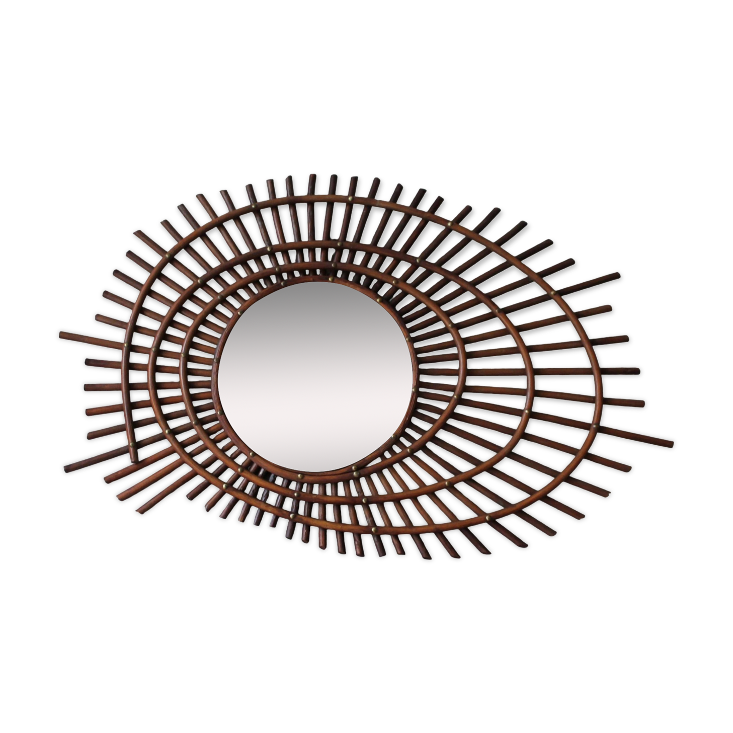 Vintage rattan mirror 'ortf'