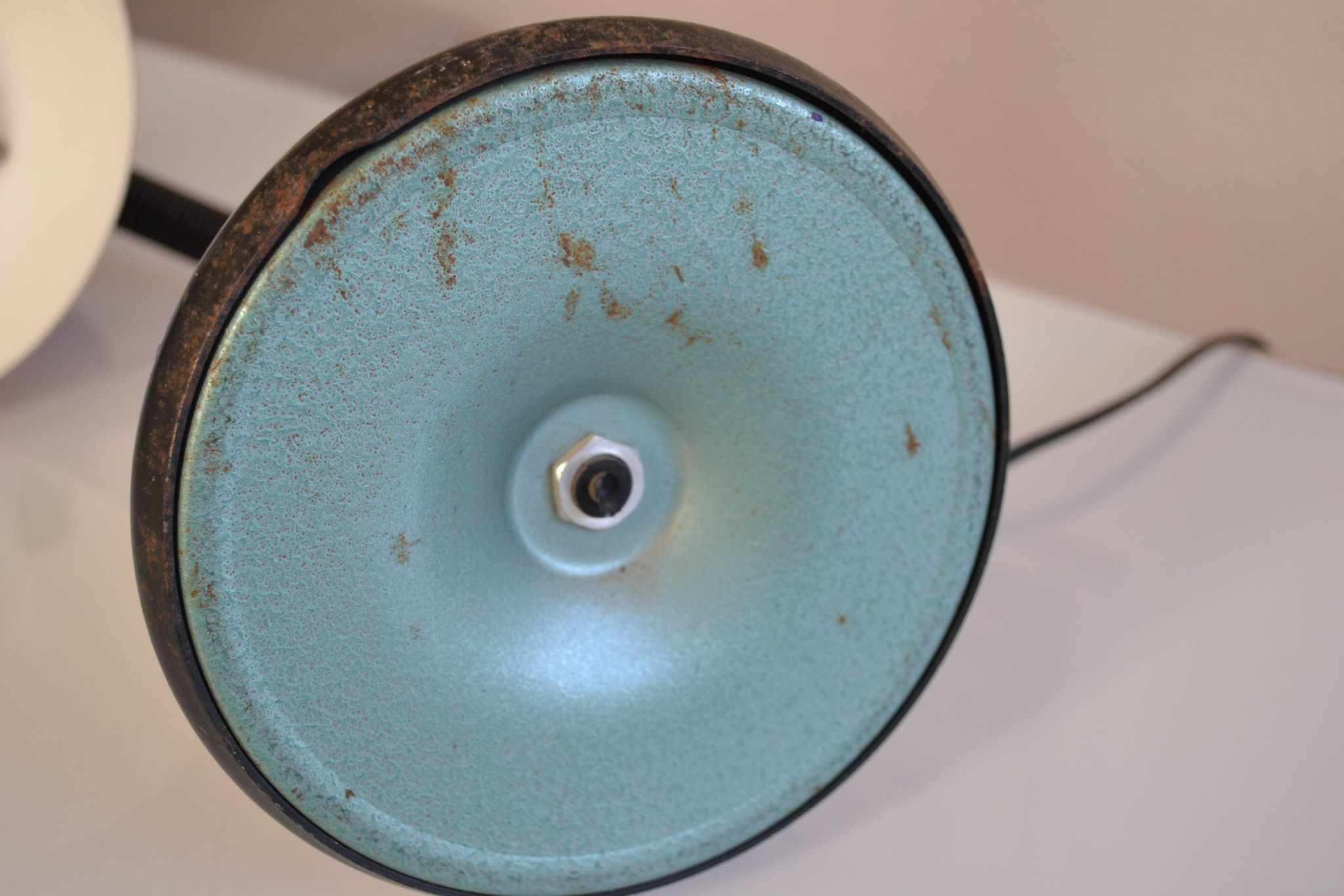 Vintage Aluminor France orange lamp from the 70s 1970