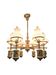 Large antique Empire-style chandelier — gilded brass & opaline glass