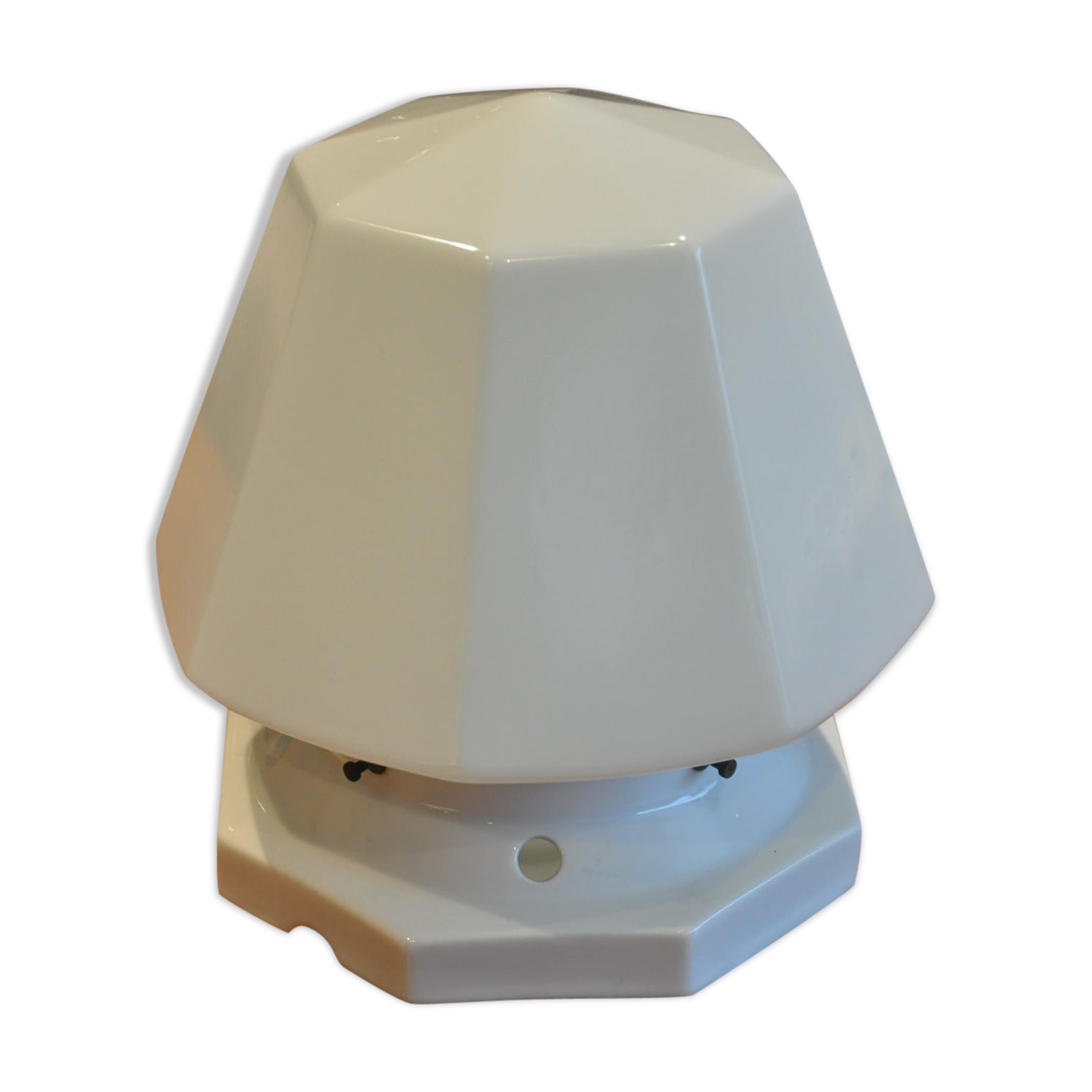 Vintage opaline and porcelain ceiling lamp