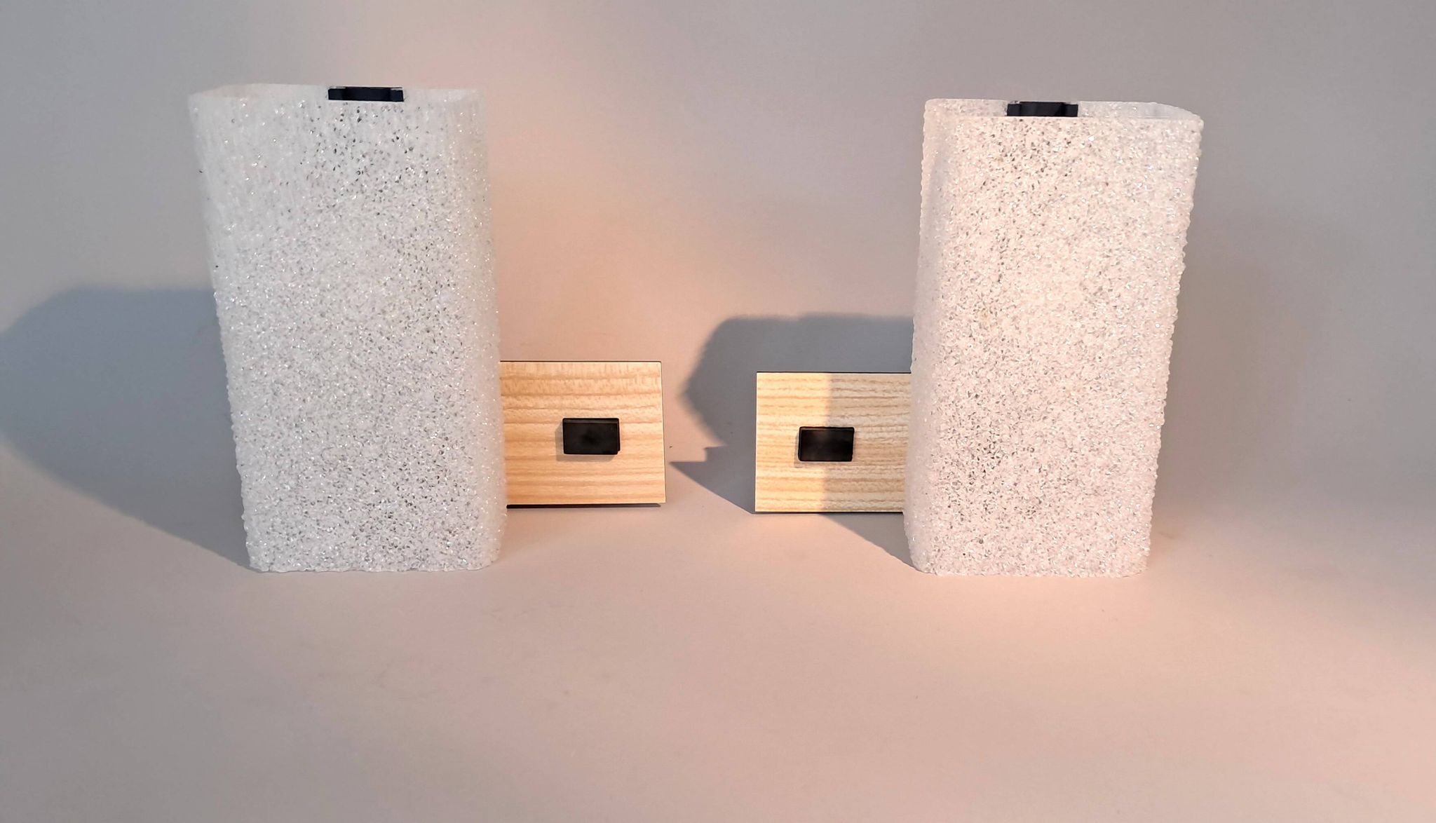 Pair of modernist wall lights 1950/1960 in metal and perspex.