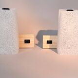 Paire d'appliques modernistes en métal et perspex, 1950-1960