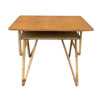 Rattan desk with locker, 1950