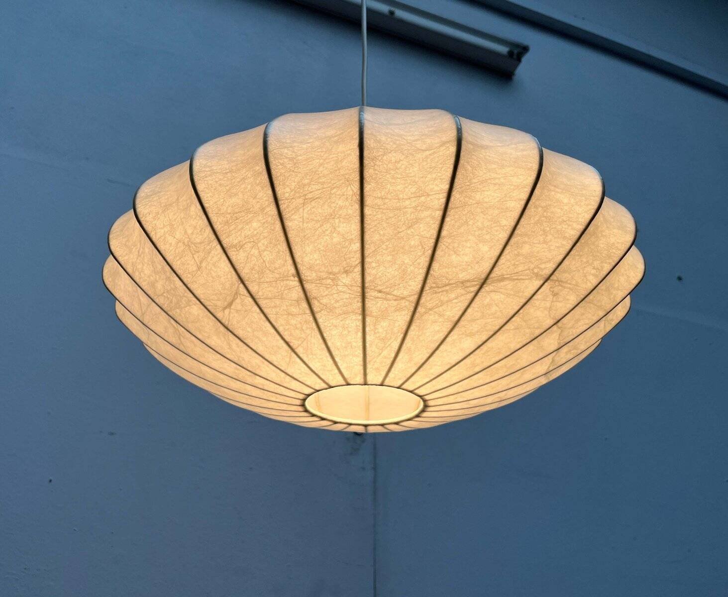 Mid-century modern Cocoon pendant lamp by Friedel Wauer for Goldkant Leuchten, Germany, 1960s.