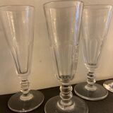 6 antique champagne flutes with cut sides