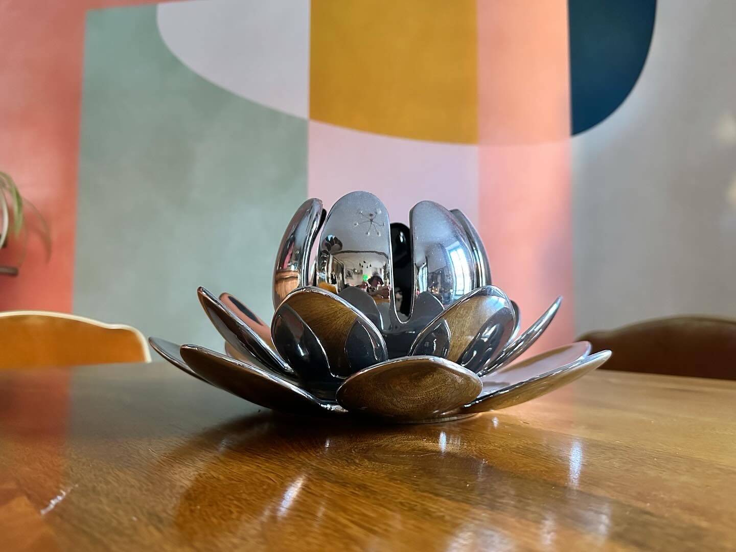 Vintage water lilies 3 silver ceramic dishes