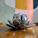 Vintage water lilies 3 silver ceramic dishes