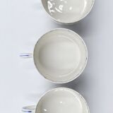 Three cups and under porcelain tea cups from Limoges Haviland barbed-wire décor