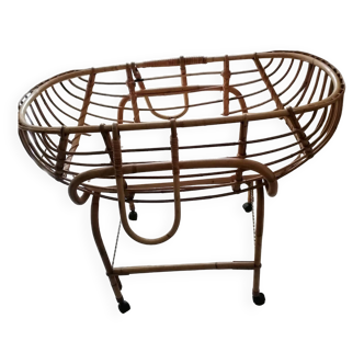 Vintage rattan cradle