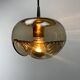 Futura suspension in smoked wavy glass by Peill & Putzler 1970