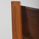Set of French armchairs in olive wood with saddle leather, 1970s