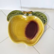 Vintage Secla Majolica apple-shaped platter, made in Portugal.