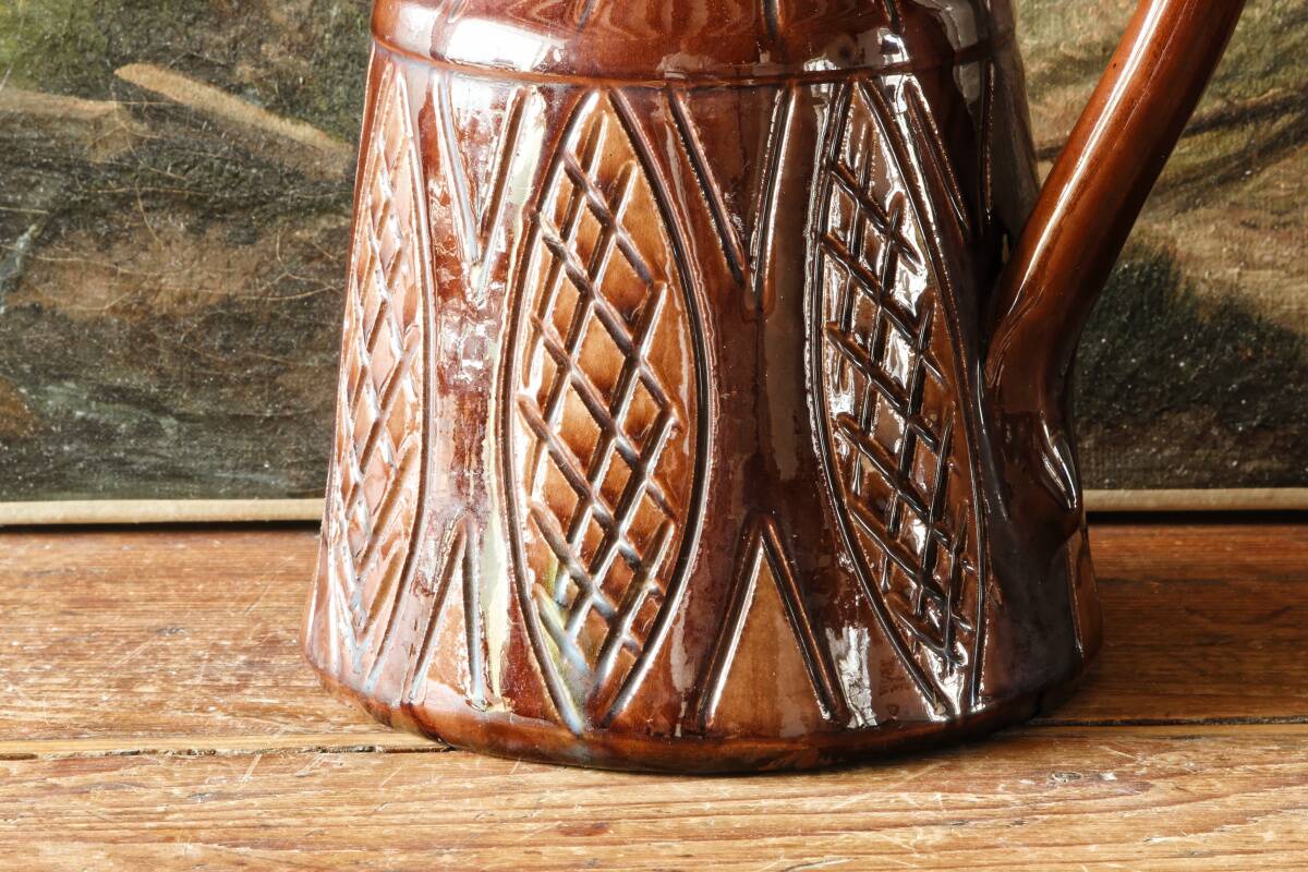 Large modernist glazed earthenware jug, 1950s