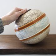 Vase boule céramique émaillée art déco signé