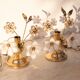 Set of 2 Murano Table Light White Flowers, 1970s