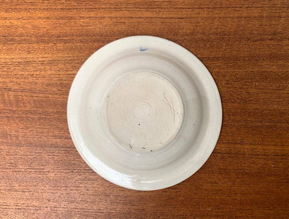 Mid-Century Studio Pottery Plate Bowl from Wallakra, Sweden, 1960s