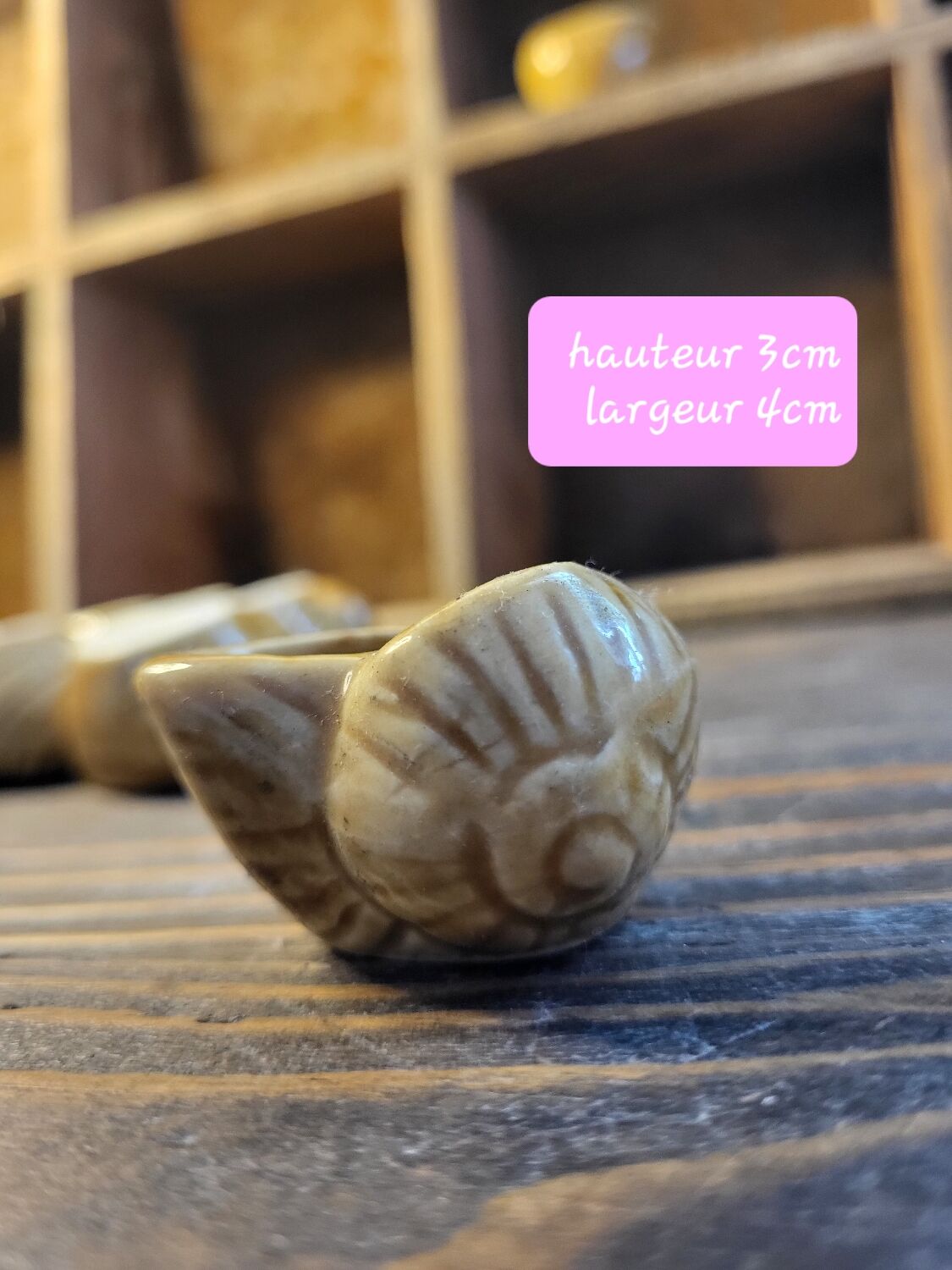 Set of 15 snails shells in ceramic