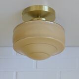 Semi flush mount Art Deco sconce 1940s antique lighting redesigned lamp