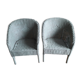 2 vintage rattan armchairs