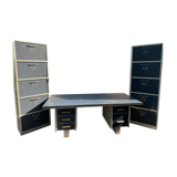 50s industrial desk and cabinet set