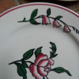 Dessert plates in Sarreguemines earthenware, floral decoration, early XX -th century