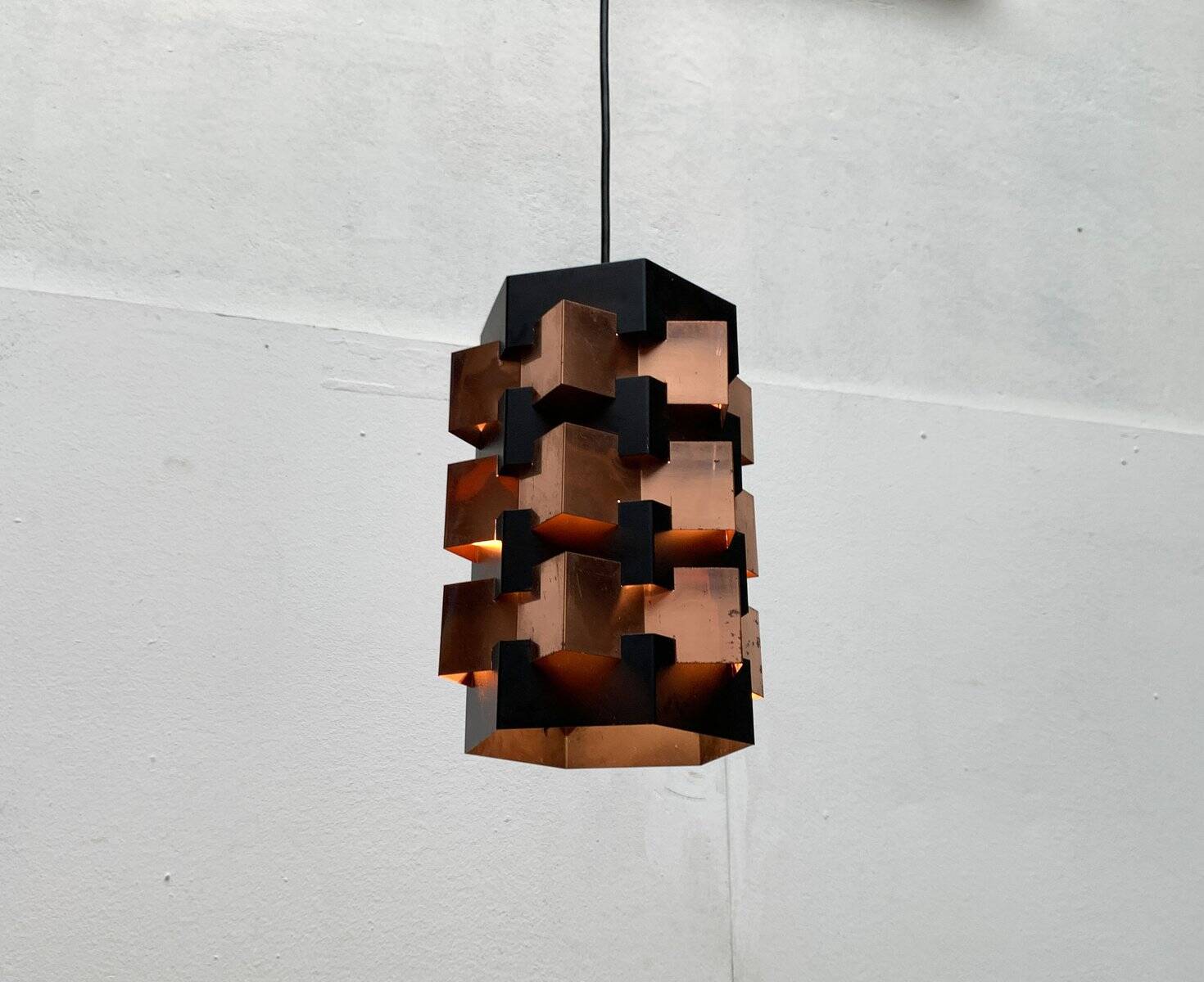 Danish copper pendant light from the mid-century by Lyfa, 1960s.