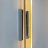 Pair of XL vintage wall lights, chrome metal and transparent ABS, Italy, 1980.