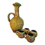 Service liqueur pitcher cyclope charles cart annecy savoie fat lava 1960's