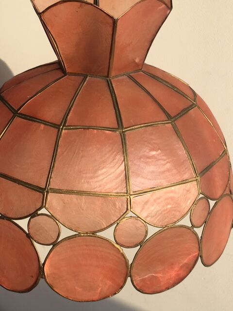 Pair of mother-of-pearl and brass suspensions