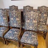 6 Louis XIII chairs with Aubusson tapestry