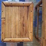 Mid century nest of 3 patinated bamboo tables, 1960s