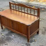 Louis XV oak storage bench from the 1950s