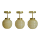 Set Of 3 Art Deco Semi Flush Ceiling Lights | 1940s Beige Hand Blown Glass