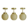 Set Of 3 Art Deco Semi Flush Ceiling Lights | 1940s Beige Hand Blown Glass