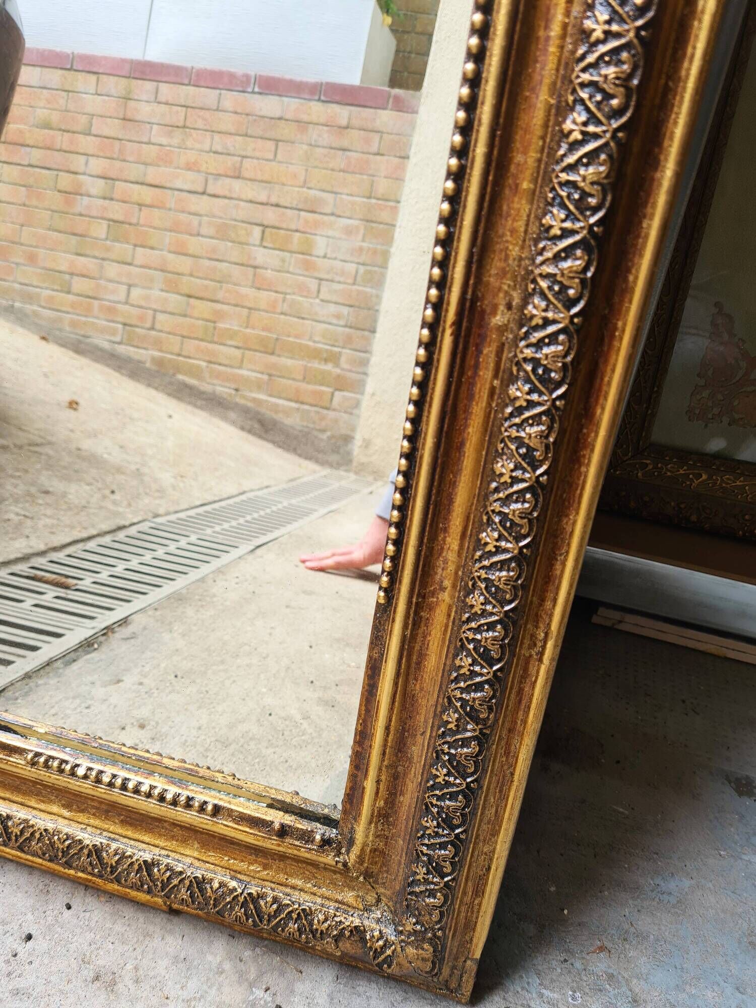 Antique large Louis Philippe mirror, decorated with gilt leaf - "Claude"