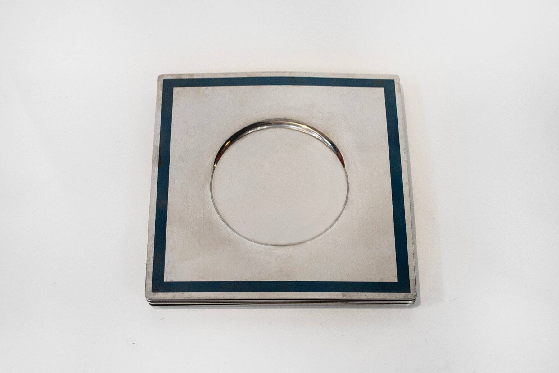 Vintage Italy tray in steel by Sambonet, 1970s