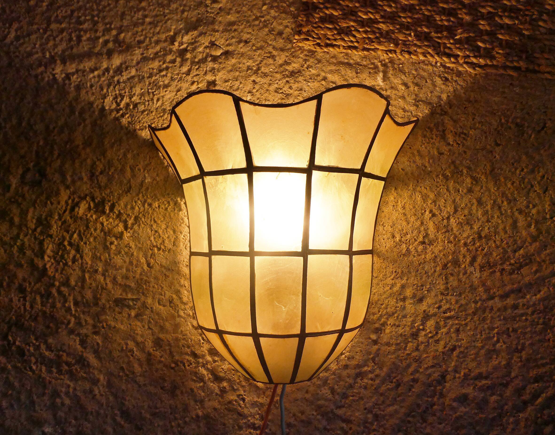 Vintage mother-of-pearl wall lamp