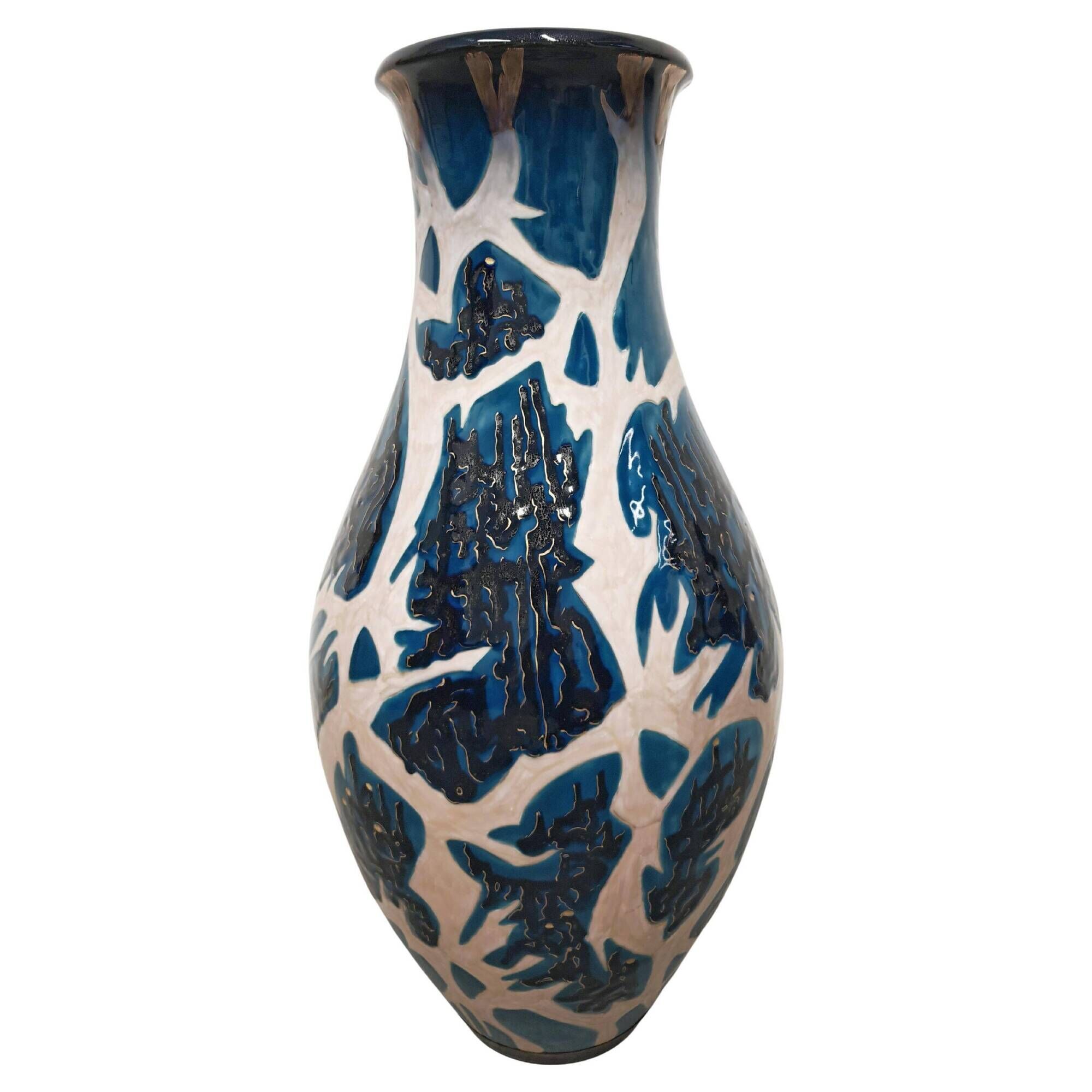 XXL ceramic vase mid-century Mahiedine Boutaleb Sèvres 1975